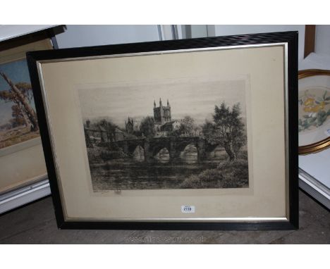 A Print of Worcester Cathedral, 18'' x 12''