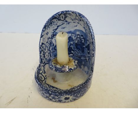 Blue &amp; White pratware candle stick Height 13 cm