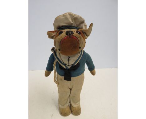 Early Chad Valley Bull dog Dressed as a sailor 38cm