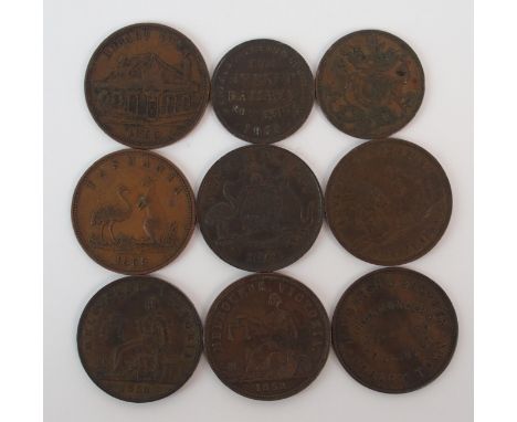 Australia, New Zealand, New Foundland 19th Century advertising tokens 1858 Melbourne Victoria Peace and Plenty, very fine 185