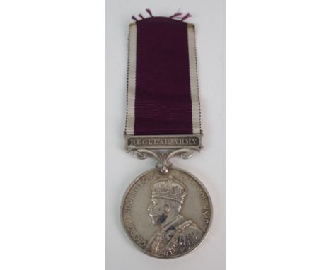 A George V Regular Army Long Service and Good Conduct medal to 3902765 W.O. C.L. 2 J.E. Henson, Wales Borderers