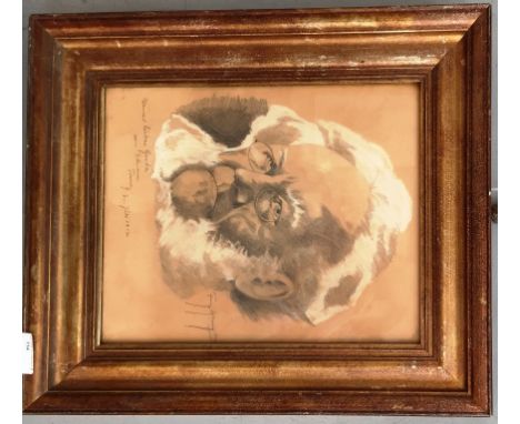 Continental School (19th/20th century):
A portrait of Henrik Ibsen (1828-1906), pencil study, signed lower right & dated 1912