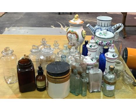 A quantity of glass & ceramic of pharmaceutical jars