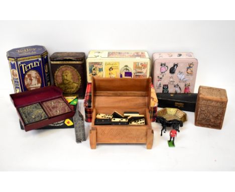 Various mixed collectibles to include a backgammon games set in a black case, pewter buildings by Artil Specials, other small