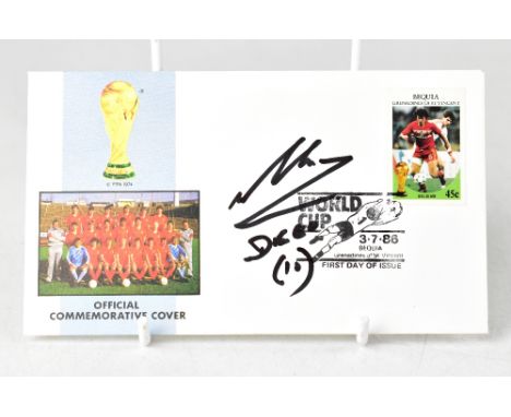DIEGO MARADONA; a 1986 first day cover bearing the star's signature.We have not authenticated this signature, please satisfy 