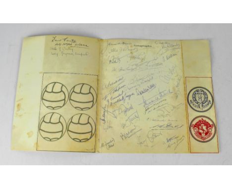 EVERTON & LIVERPOOL FOOTBALL CLUBS; a signed 1966 menu for a banquet on behalf of the citizens of Liverpool to offer congratu