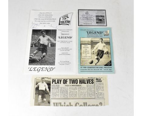 PRESTON NORTH END FC; a 1996 programme, ephemera and signed tickets for the theatre production, 'Legend: The Tom Finney Story