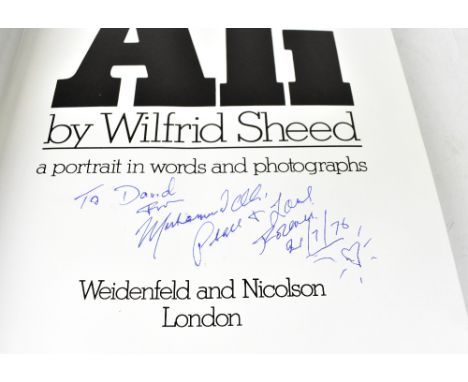 MUHAMMAD ALI; a single volume bearing the signature of the boxing megastar twice, one dated 1976.We have not authenticated th