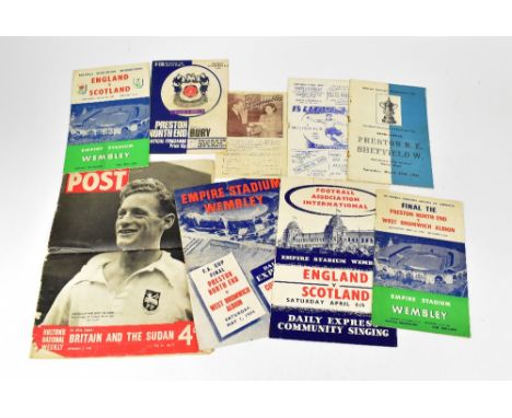 PRESTON NORTH END FC; various vintage football programmes to include 27th March 1954, Preston vs Sheffield, 26th November 194
