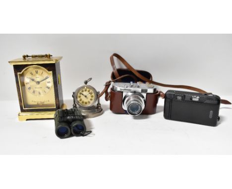 Various collectors' items to include an Acctim Westminster brass cased carriage clock, an early 20th century silver plated ca