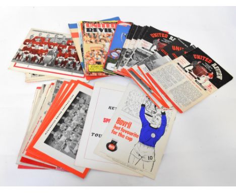 MANCHESTER UNITED FC; a quantity of mostly 1960s programmes to include thirteen United Reviews with tokens, 1961-62 Preston N