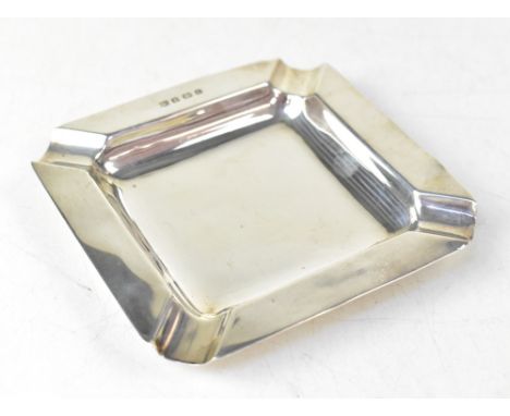 A George VI hallmarked square silver ashtray, William Neale &amp; Son, Birmingham 1929, 11 x 11cm, approx 3.1ozt.