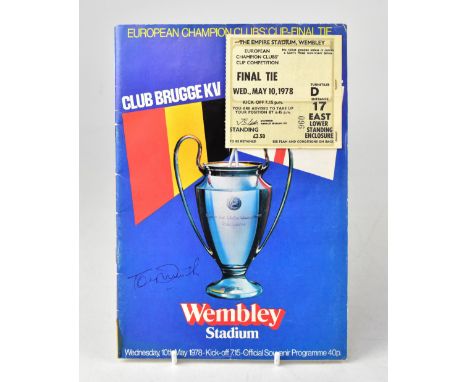 LIVERPOOL FOOTBALL CLUB; a Wembley Stadium European Cup Final programme and ticket stub for May 10th 1978, the programme bear