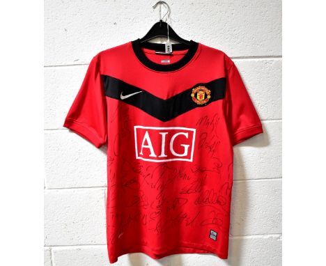 MANCHESTER UNITED; a c2007/2008 Nike football shirt, bearing several signatures.We have not authenticated these signatures, p