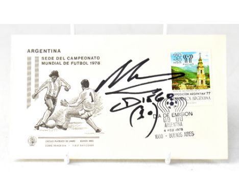 DIEGO MARADONA; a 1978 first day cover bearing the footballer's signature.We have not authenticated this signature, please sa