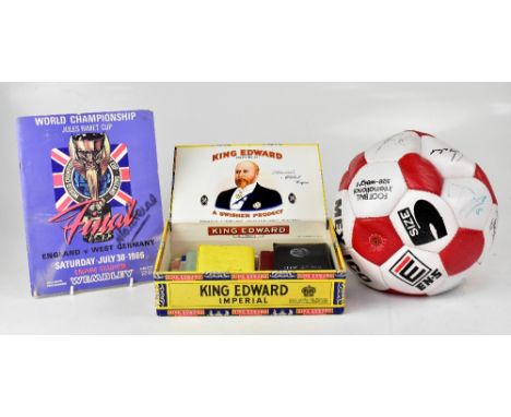 FOOTBALL; a quantity of signed collectibles to include a signed football, possibly Sheffield Untied, various season tickets, 