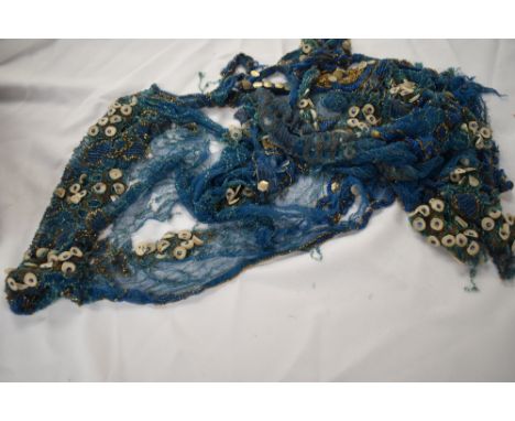 A heavily distressed beaded flapper jacket, useful for reworking or for use of sequins and beads.