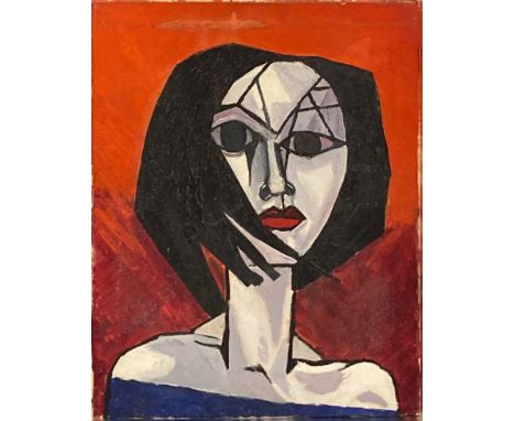 A 1960's unframed acrylic on canvas 36 x 46cm.