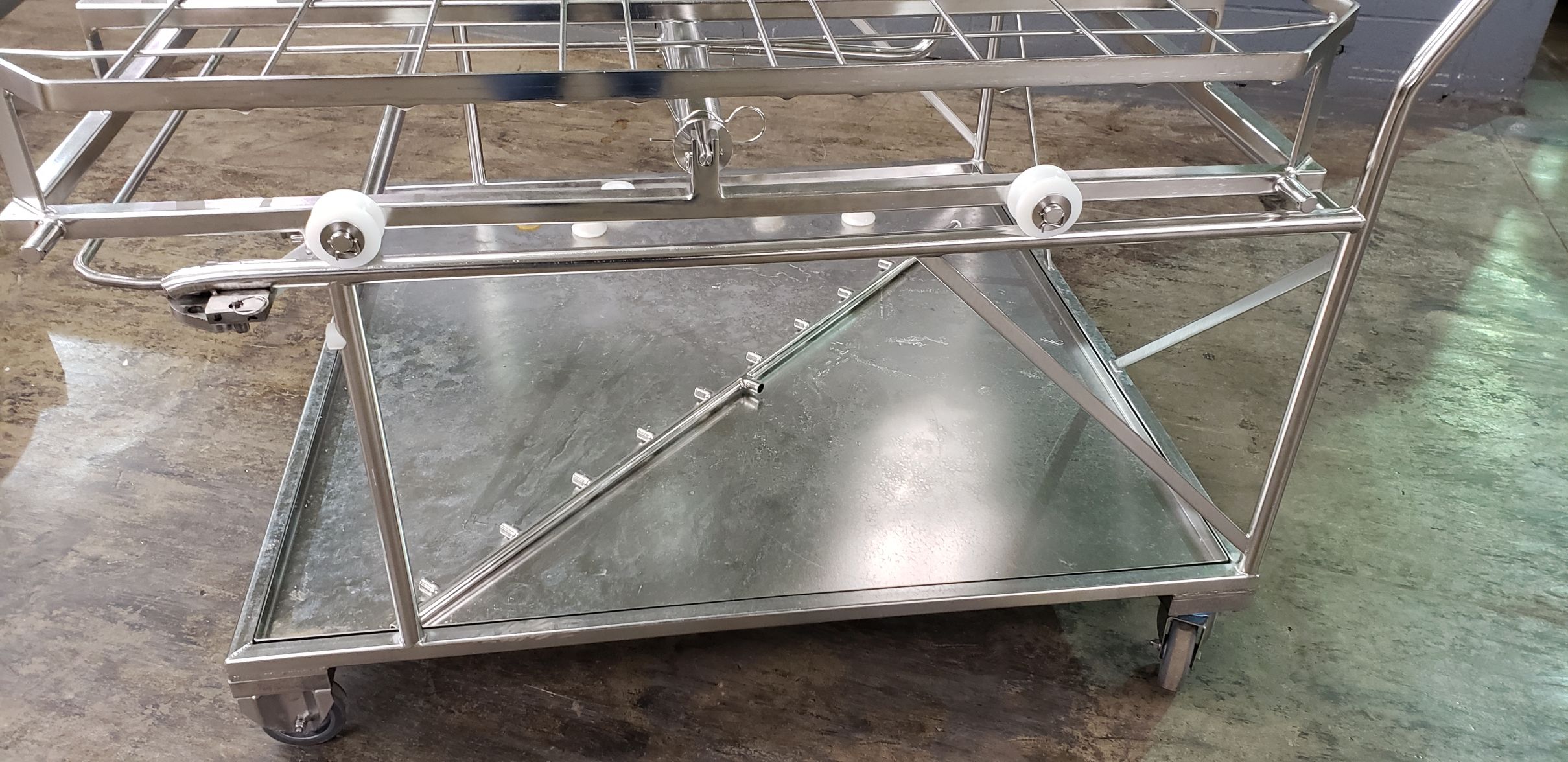 Stainless Steel autoclave Rack, 50" Wide x 51" long, on cart