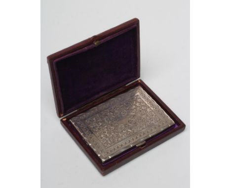 A VICTORIAN SILVER AIDE MEMOIRE, maker's mark F.M., Birmingham 1879, of plain oblong form, bright cut engraved with ivy leave