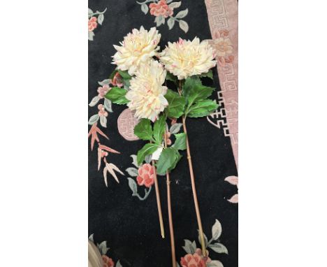 Faux Large&nbsp; Pale Cream Pink 70cm Dahlia Stems&nbsp; (Apt 10)&nbsp;