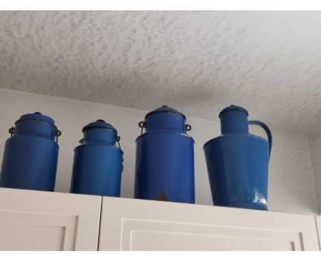 Collection of Four Pieces of Hungarian Enamelware by Bonyhad Good collection of Hungarian enamelware 2 by Bonyhad and the oth
