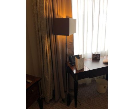 Heathfield And Co Dakota Contemporary Floor Lamp Chrome Complete With Shade 158cm