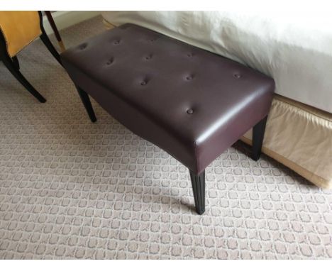 Tufted Leather Bench With Scrolled Apron 100 x 46 x 47cm