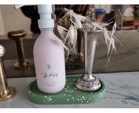 1 x Charlie Rose 300ml pink glass bottles pale pink glass bottles capacity 300ml with a stainless steel pump lid diameter 6.3