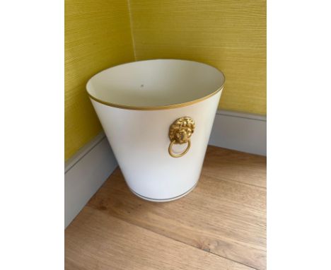 Vaughan Lion Mask Handle Metal Round Waste Paper Basket (Apt 16)