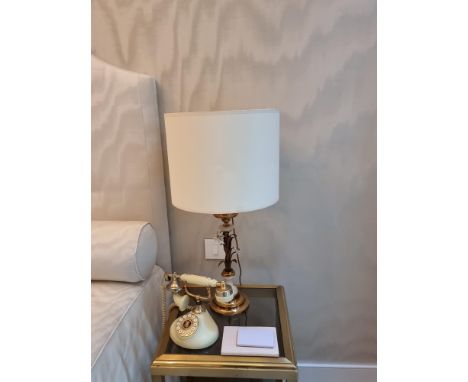 A Pair of crystal and alabaster table lamp by Banci Firenze Florentine Italian 1950 The total height of the lamp with the lam