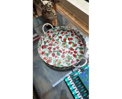 Emma Bridgewater Strawberries Large Handle Round Tray, 39cm (Apt 1)