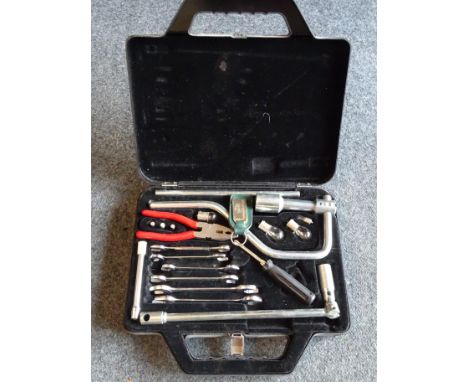 A 1989 Jaguar XJ-S 3.6 tool kit, (cased) and key ring. 