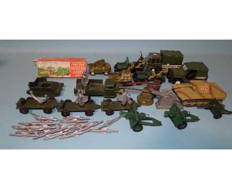 Lone Star, three spring-loaded rocket launchers, a quantity of missiles and other army vehicles, various makers, (19 + missil