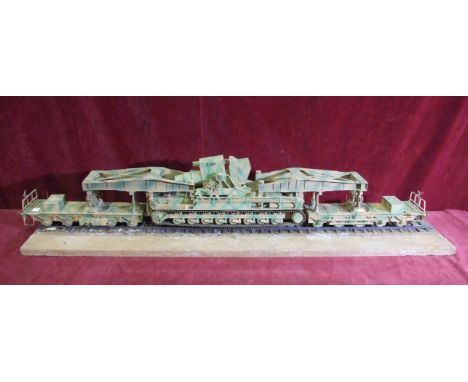 A Thor Karl Gerat German WWII self-propelled siege mortar on rail-mounted carriages, 121cm long, 21cm high, (possible scale 1