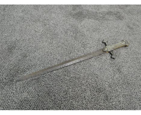 A 1856 pattern Drummers Sword having brass hilt with cypher, blade very corroded, no scabbard, blade length 52cm, overall len