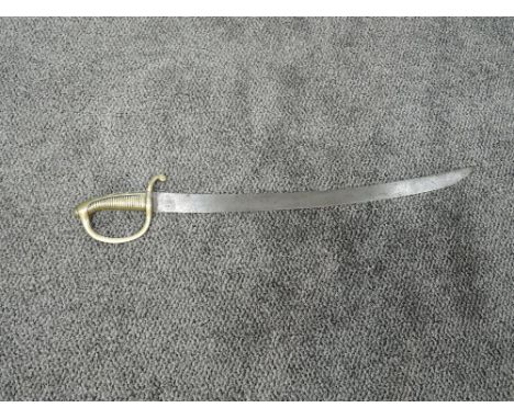 A 19th century French or European Cavalry Sword/Sabre 1820-1886 pattern having brass grip, pommel and guard, curved single ed