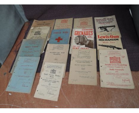 Twelve WW2 Military Booklets, Browning Heavy Machine Gun Mechanism Made Easy, Lewis Gun Mechanism Made Easy, Grenades For The