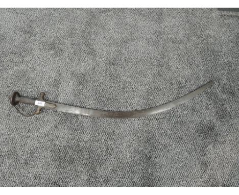 A early 19th century Indian Talwar Sword with steel construction, knuckle guard, single edged curved blade, blade length 70cm