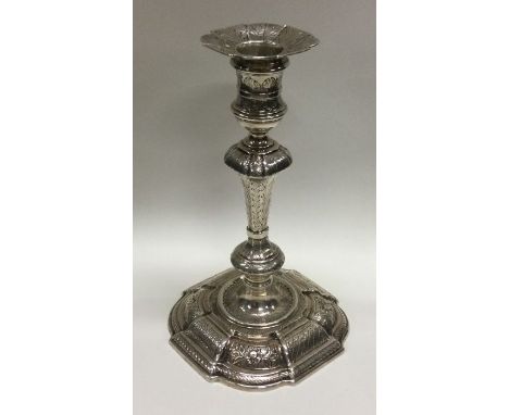 A heavy 18th Century oversized silver taper stick. London 1769. By IF. Approx. 423 grams. Est. £600 - £800.