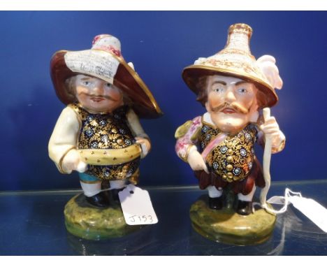 TWO DERBY 'MANSION HOUSE DWARF' FIGURES: 'Theatre Royal, Newmarket...', and 'Auction of Elegant Household...' (2)