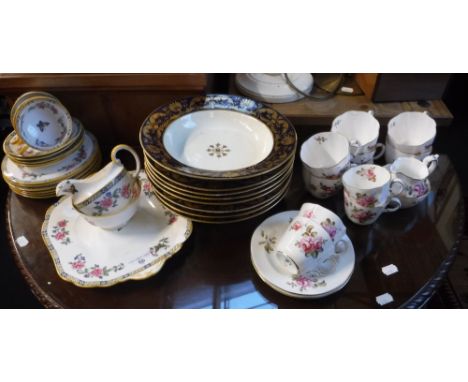 A COLLECTION OF ROYAL CROWN DERBY 'DERBY POSIES' DESIGN TEA CUPS (no saucers) and a collection of similar ceramics