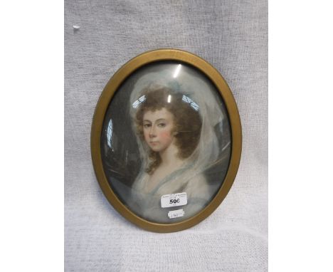 A PASTEL PORTRAIT OF A WOMAN IN 18TH CENTURY COSTUME