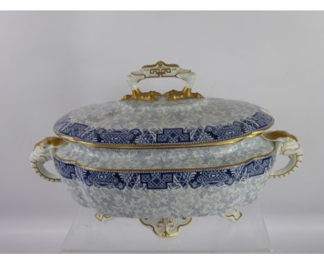 A Part Royal Worcester Dinner Service, comprising fifteen dinner plates, three soup plates, three oval meat platters, and a l