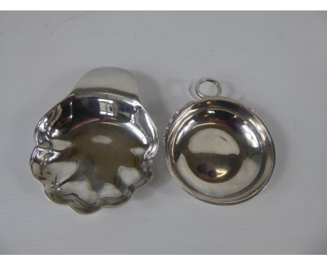 Two Silver Quaich, one London hallmark, dated 1972 mm R & K and having serpent form handle together with another white metal 