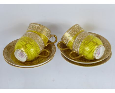 A Circa 1913 Royal Worcester Part Coffee Set, comprising six  coffee cans and saucers, puce marks to base.