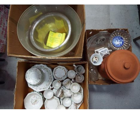 A mixed lot to include Victorian style garden cloches, ceramics and glassware. [3]