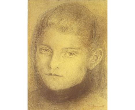 19th Century Austrian School Pencil and Charcoal On Paper "Portrait Of A Young Girl" Signed, illegibly and dated '99 lower ri