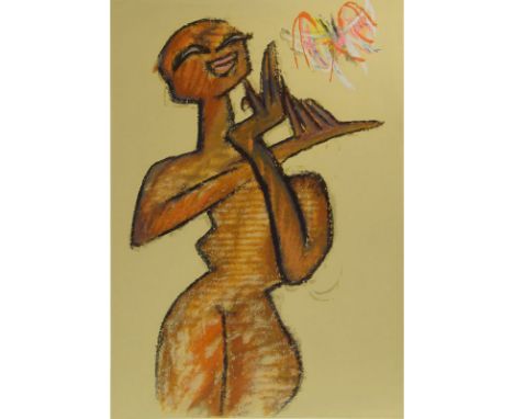 Roberto Matta, Chilean (1911-2002) Color lithograph "Nude". Signed in pencil with monogram. Numbered 69/99. Light foxing, lig
