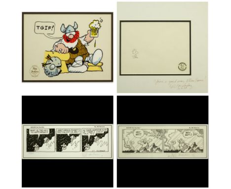 Grouping of Four (4) Comic Lithographs and Cartoon Cells. Includes: 2 limited edition Hagar the horrible lithographs pencil s